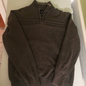 Dockers Men's Brown Knit Zip-Up Sweater